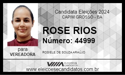 Candidato ROSE RIOS 2024 - CAPIM GROSSO - Eleições