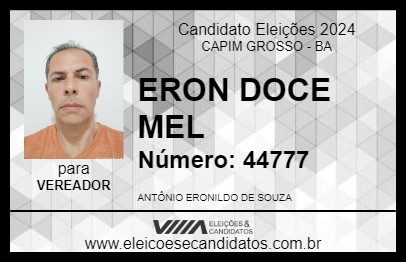 Candidato ERON DOCE MEL 2024 - CAPIM GROSSO - Eleições