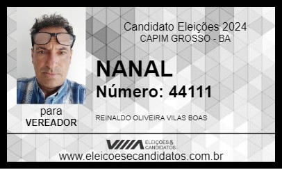 Candidato NANAL 2024 - CAPIM GROSSO - Eleições