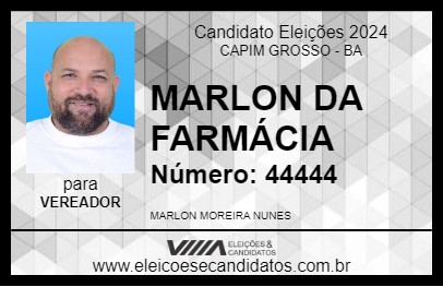 Candidato MARLON DA FARMÁCIA 2024 - CAPIM GROSSO - Eleições