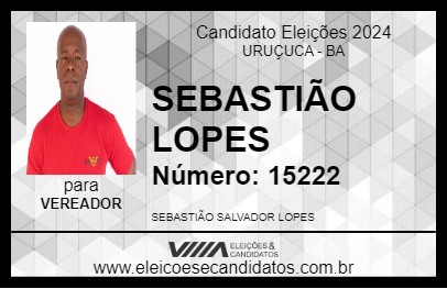 Candidato SEBASTIÃO LOPES 2024 - URUÇUCA - Eleições