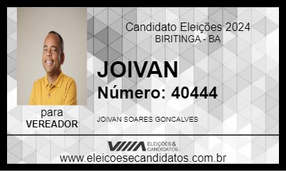 Candidato JOIVAN DE MARINALVA 2024 - BIRITINGA - Eleições