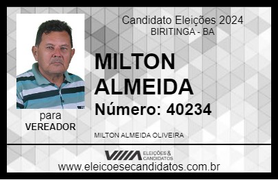 Candidato MILTON ALMEIDA 2024 - BIRITINGA - Eleições