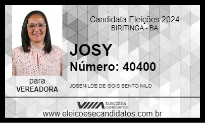 Candidato JOSY 2024 - BIRITINGA - Eleições