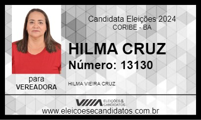 Candidato HILMA CRUZ 2024 - CORIBE - Eleições