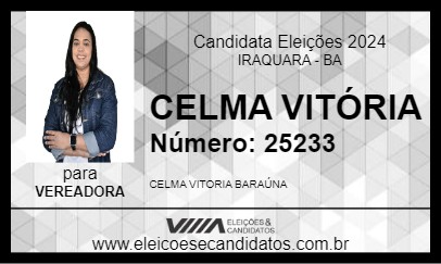 Candidato CELMA VITÓRIA 2024 - IRAQUARA - Eleições