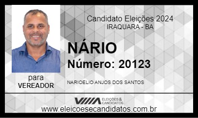 Candidato NÁRIO 2024 - IRAQUARA - Eleições