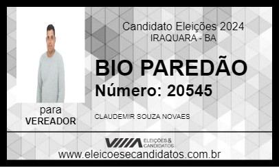 Candidato BIO PAREDÃO 2024 - IRAQUARA - Eleições