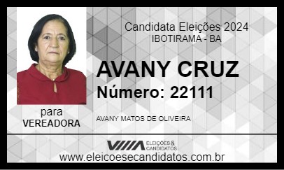 Candidato AVANY CRUZ 2024 - IBOTIRAMA - Eleições