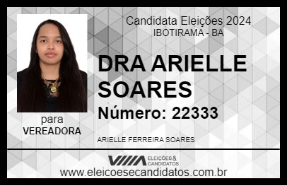 Candidato DRA ARIELLE SOARES 2024 - IBOTIRAMA - Eleições