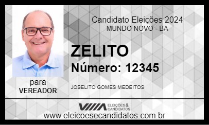 Candidato ZELITO 2024 - MUNDO NOVO - Eleições