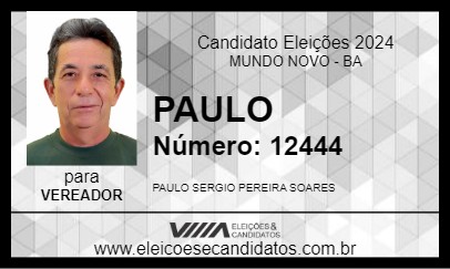 Candidato PAULO 2024 - MUNDO NOVO - Eleições