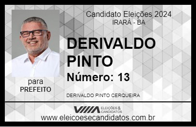 Candidato DERIVALDO PINTO 2024 - IRARÁ - Eleições