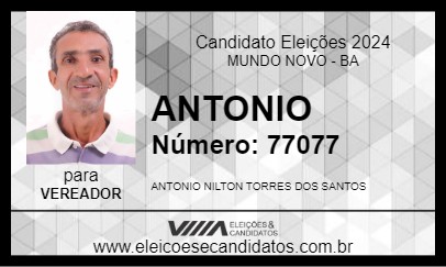 Candidato ANTONIO 2024 - MUNDO NOVO - Eleições