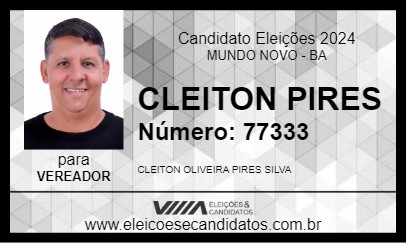 Candidato CLEITON PIRES 2024 - MUNDO NOVO - Eleições