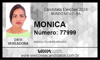 Candidato MONICA 2024 - MUNDO NOVO - Eleições