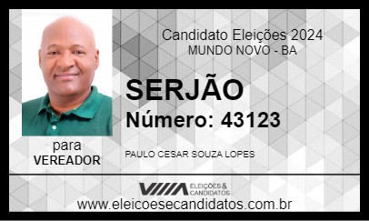 Candidato SERJÃO 2024 - MUNDO NOVO - Eleições