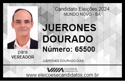 Candidato JUERONES DOURADO 2024 - MUNDO NOVO - Eleições