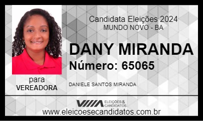 Candidato DANY MIRANDA 2024 - MUNDO NOVO - Eleições