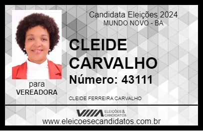 Candidato CLEIDE CARVALHO 2024 - MUNDO NOVO - Eleições