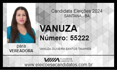 Candidato VANUZA 2024 - SANTANA - Eleições