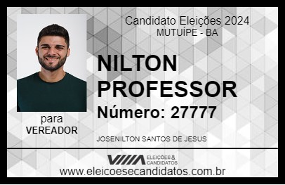 Candidato NILTON PROFESSOR 2024 - MUTUÍPE - Eleições