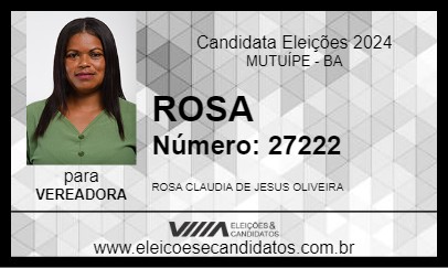 Candidato ROSA 2024 - MUTUÍPE - Eleições