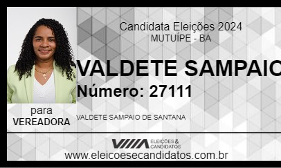 Candidato VALDETE SAMPAIO 2024 - MUTUÍPE - Eleições