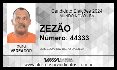 Candidato ZEZÃO 2024 - MUNDO NOVO - Eleições