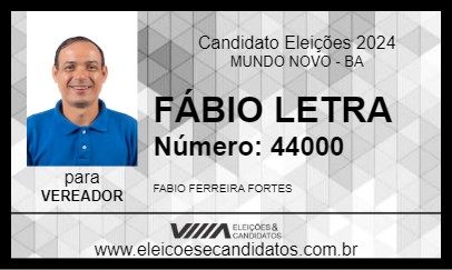 Candidato FÁBIO LETRA 2024 - MUNDO NOVO - Eleições