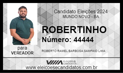 Candidato ROBERTINHO 2024 - MUNDO NOVO - Eleições