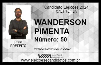 Candidato WANDERSON PIMENTA 2024 - CAETITÉ - Eleições