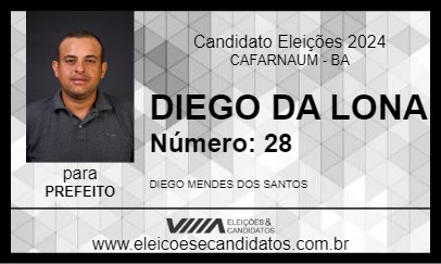 Candidato DIEGO DA LONA 2024 - CAFARNAUM - Eleições