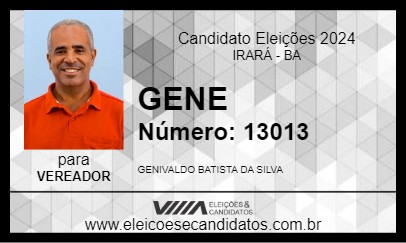 Candidato GENE 2024 - IRARÁ - Eleições