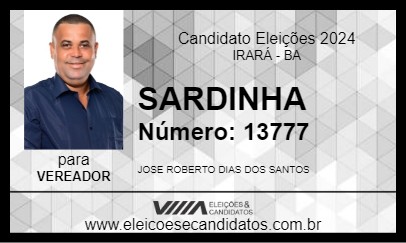 Candidato SARDINHA 2024 - IRARÁ - Eleições