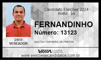 Candidato FERNANDINHO 2024 - IRARÁ - Eleições