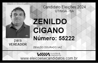 Candidato ZENILDO CIGANO 2024 - UTINGA - Eleições