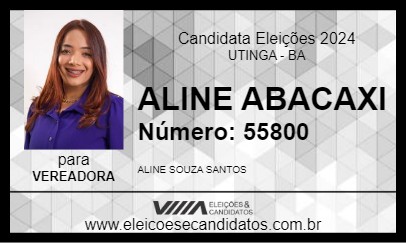 Candidato ALINE ABACAXI 2024 - UTINGA - Eleições