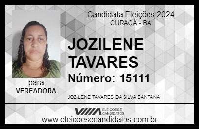 Candidato JOZILENE TAVARES 2024 - CURAÇÁ - Eleições