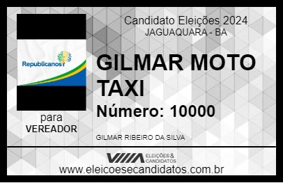 Candidato GILMAR MOTO TAXI 2024 - JAGUAQUARA - Eleições