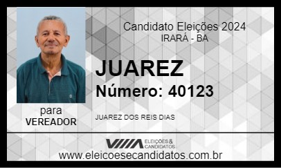 Candidato JUAREZ 2024 - IRARÁ - Eleições