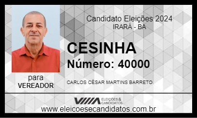 Candidato CESINHA 2024 - IRARÁ - Eleições