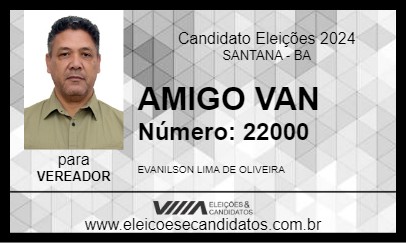 Candidato AMIGO VAN 2024 - SANTANA - Eleições