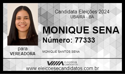 Candidato MONIQUE SENA 2024 - UBAÍRA - Eleições