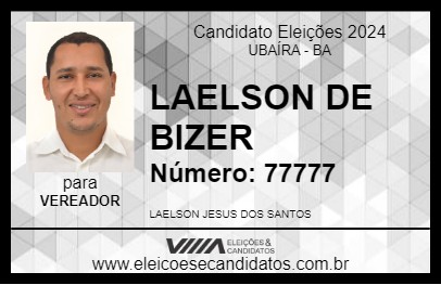 Candidato LAELSON DE BIZER 2024 - UBAÍRA - Eleições