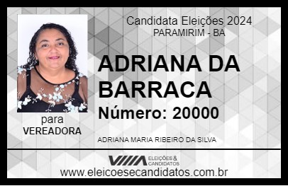 Candidato ADRIANA DA BARRACA 2024 - PARAMIRIM - Eleições