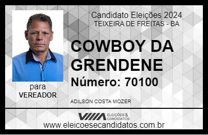 Candidato COWBOY DA GRENDENE 2024 - TEIXEIRA DE FREITAS - Eleições