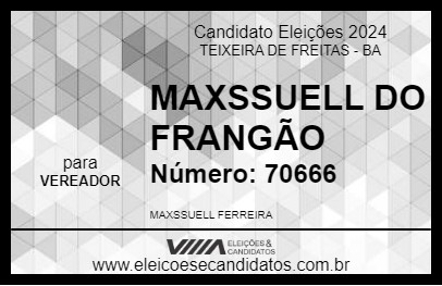 Candidato MAXSSUELL DO FRANGÃO 2024 - TEIXEIRA DE FREITAS - Eleições