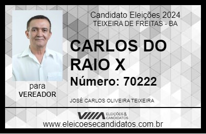 Candidato CARLOS DO RAIO X 2024 - TEIXEIRA DE FREITAS - Eleições