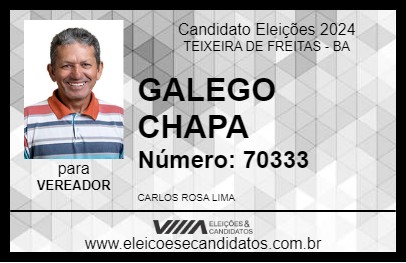 Candidato GALEGO CHAPA 2024 - TEIXEIRA DE FREITAS - Eleições